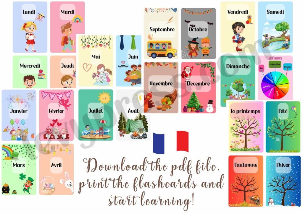 months-days-of-the-week-seasons-wheel-flashcards-in-french